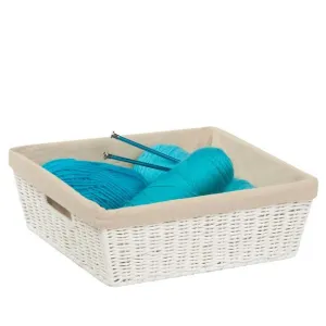 PARCHMENT CORD BASKET W/LINER, TRAY