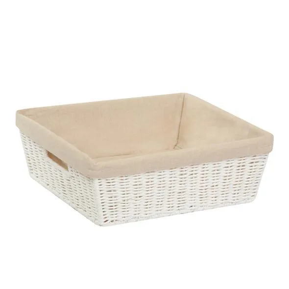 PARCHMENT CORD BASKET W/LINER, TRAY
