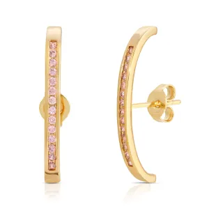 Pavé Suspension Hoops-Pink