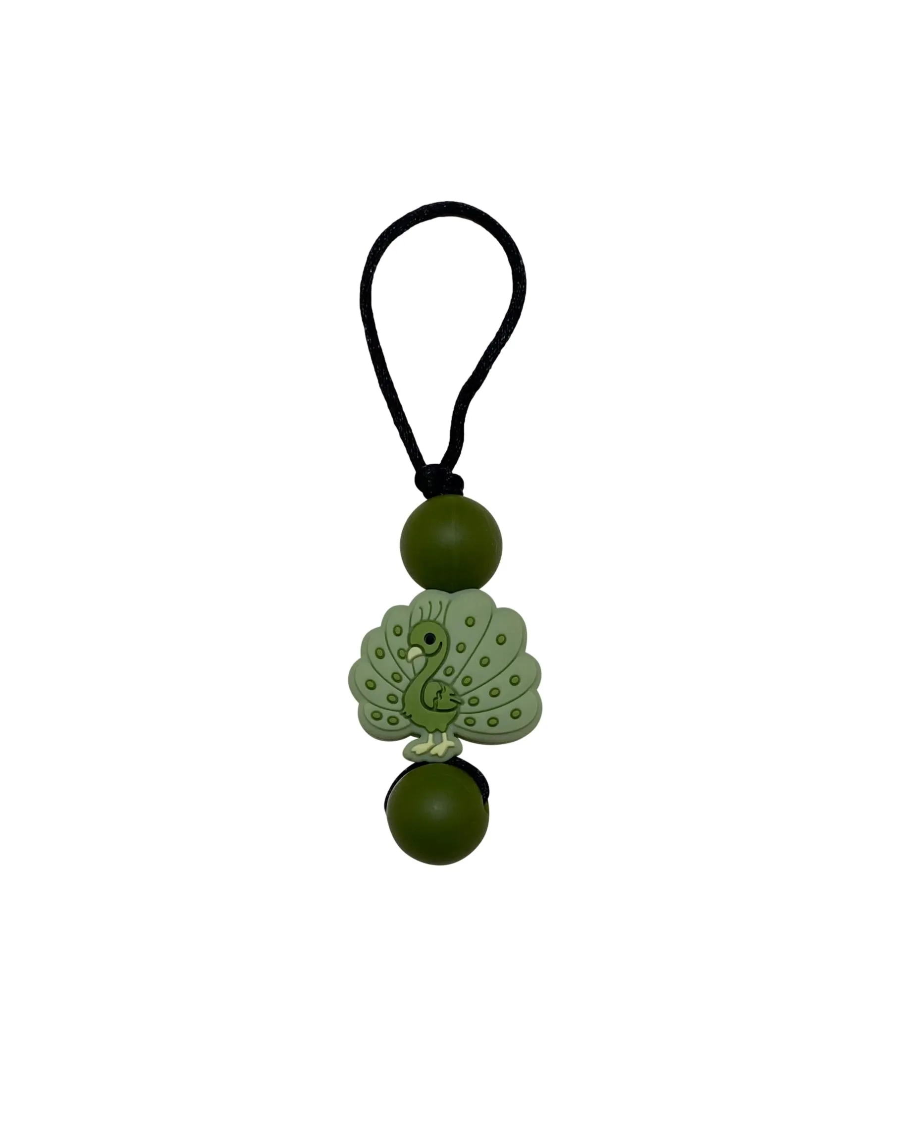 Peacock zipper pull