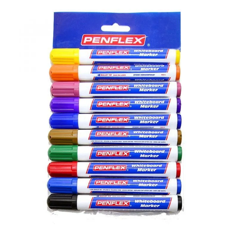 Penflex Whiteboard Markers Wallet of 10 Assorted