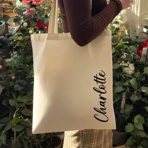 Personalised Natural Cotton Tote Bag with Name