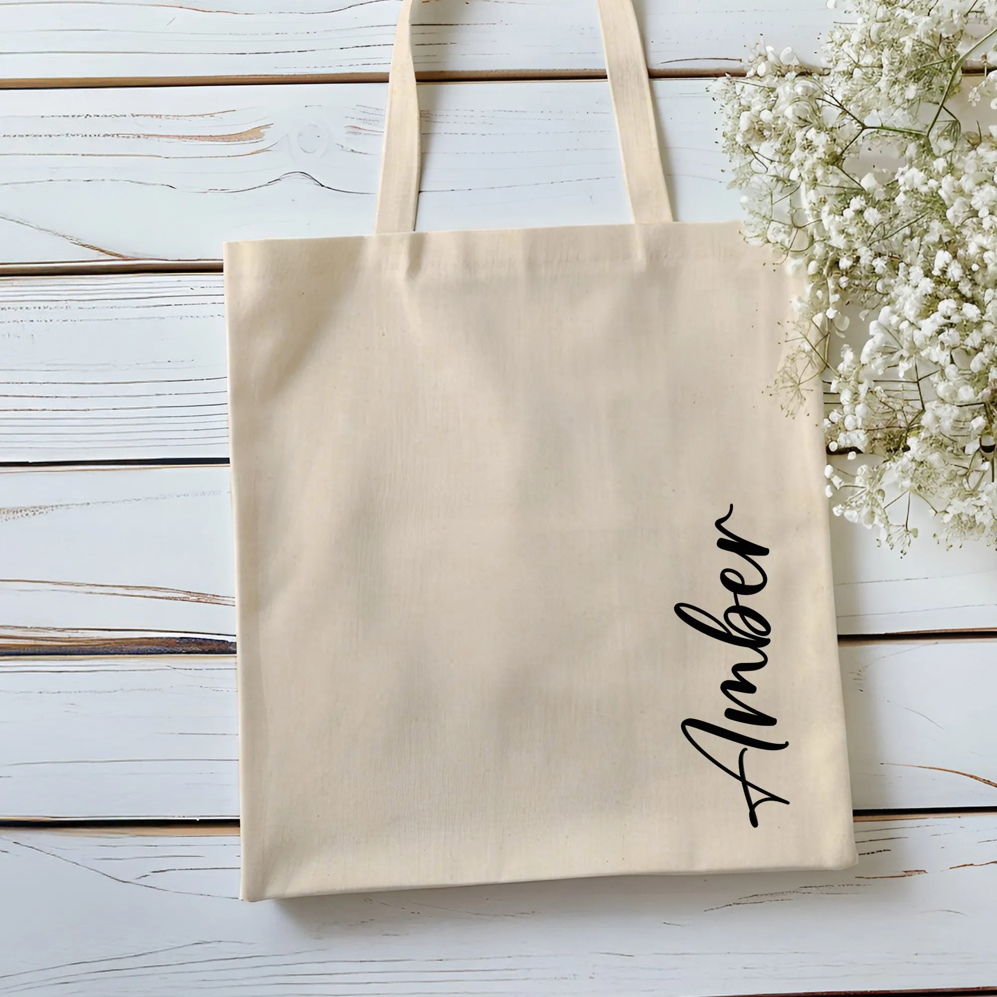 Personalised Natural Cotton Tote Bag with Name