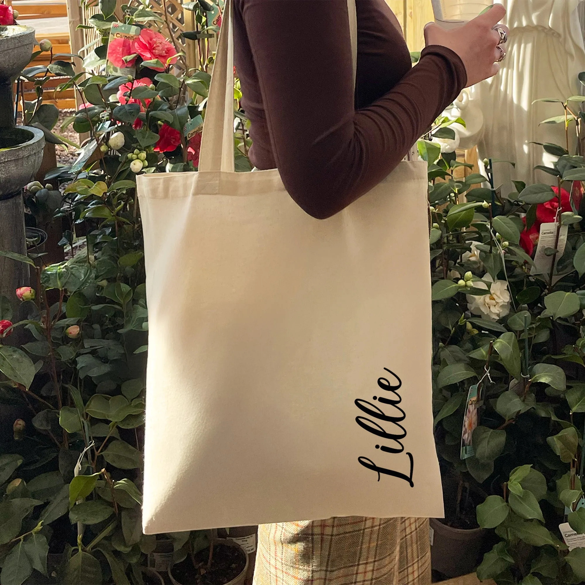 Personalised Natural Cotton Tote Bag with Name