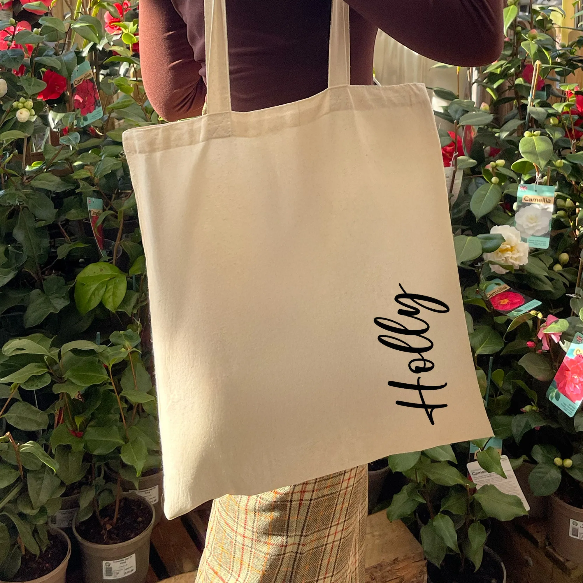 Personalised Natural Cotton Tote Bag with Name
