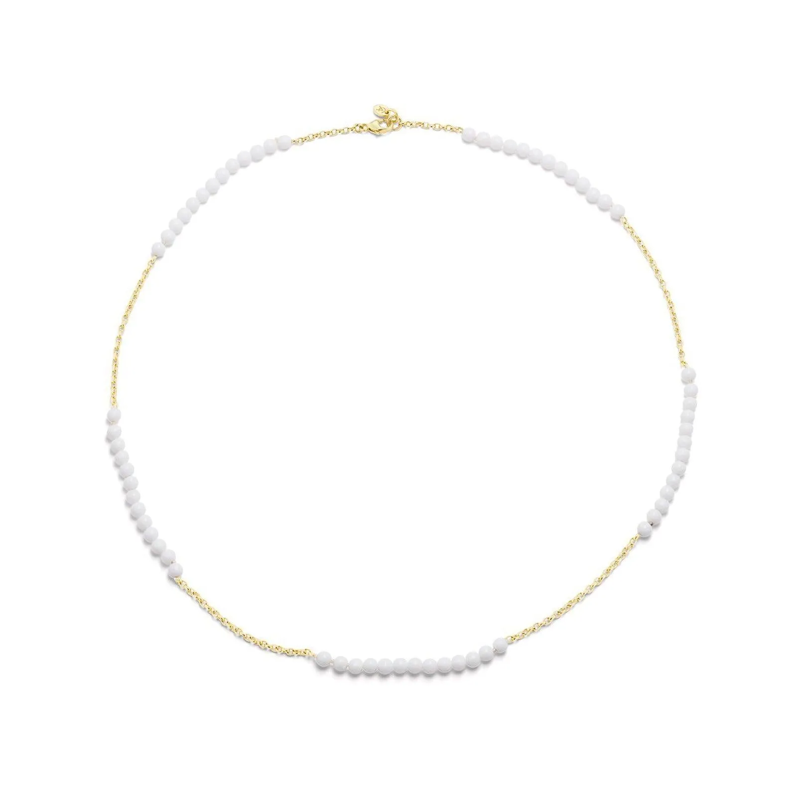 Petite Bead Station Chain in White Onyx