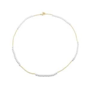 Petite Bead Station Chain in White Onyx
