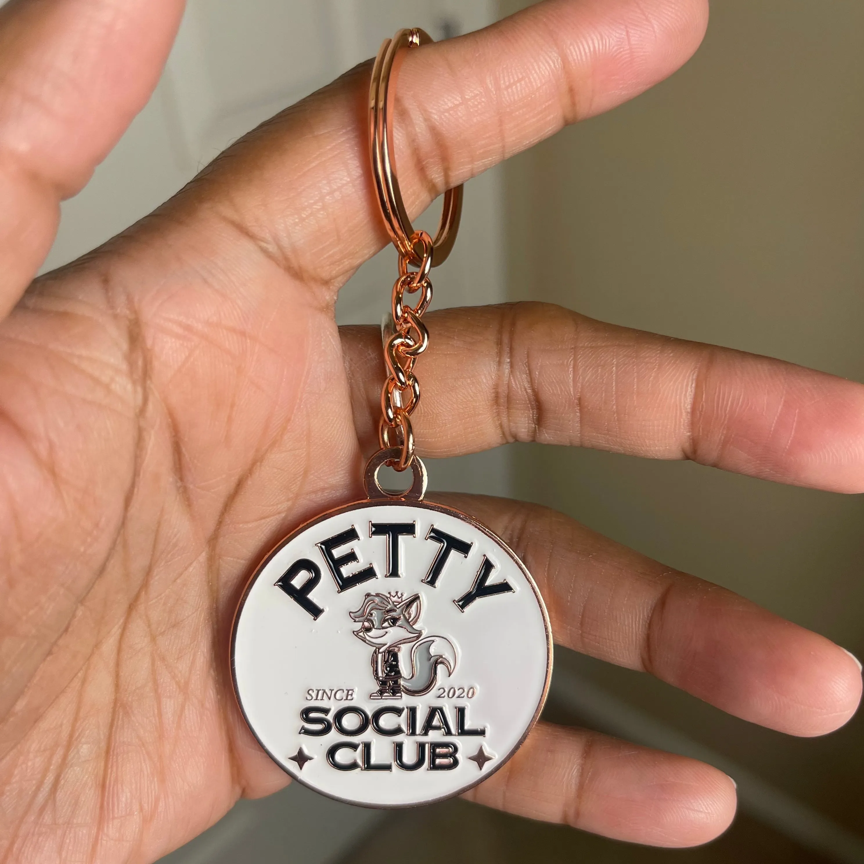 Petty Social Club Metallic and Enamel Keychain