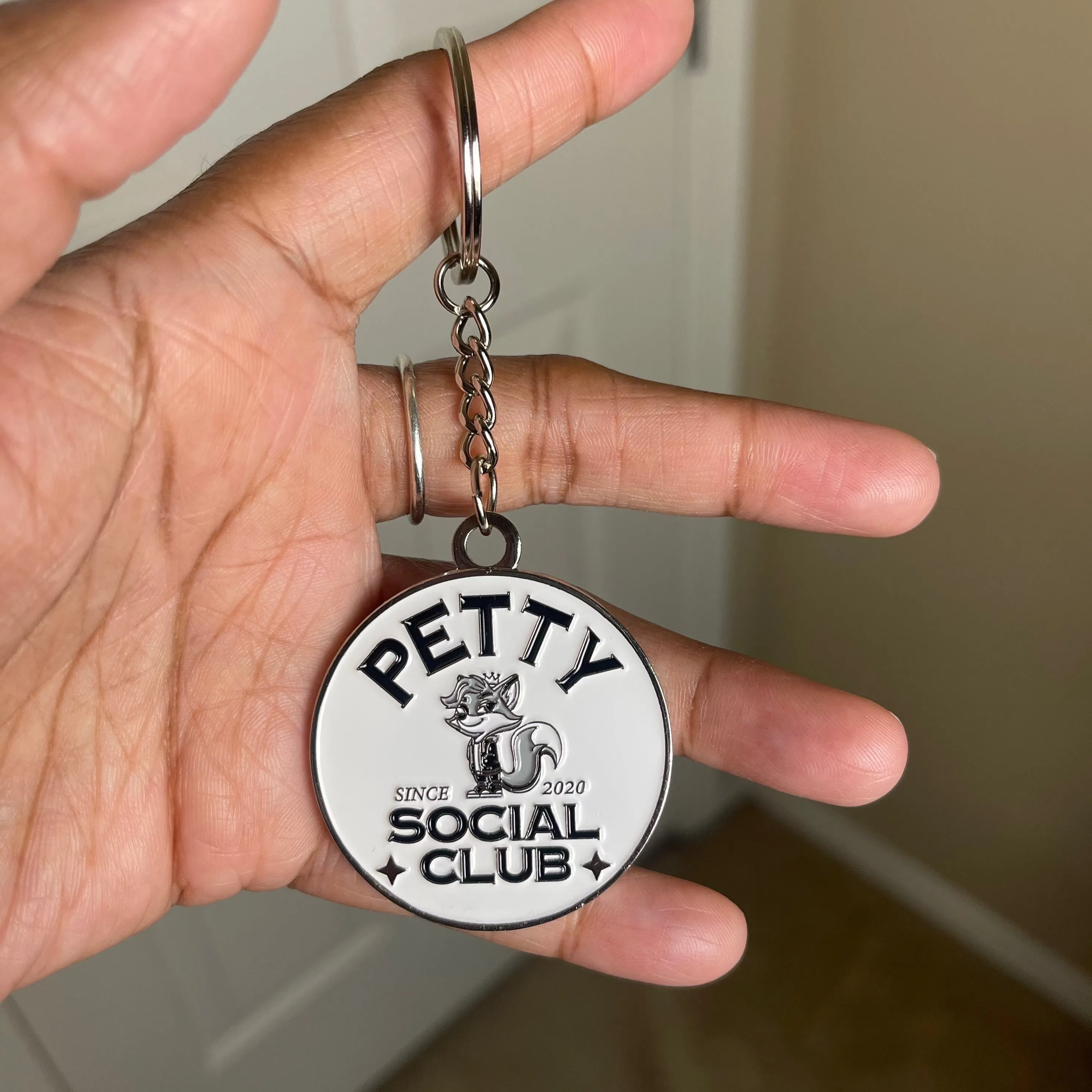 Petty Social Club Metallic and Enamel Keychain
