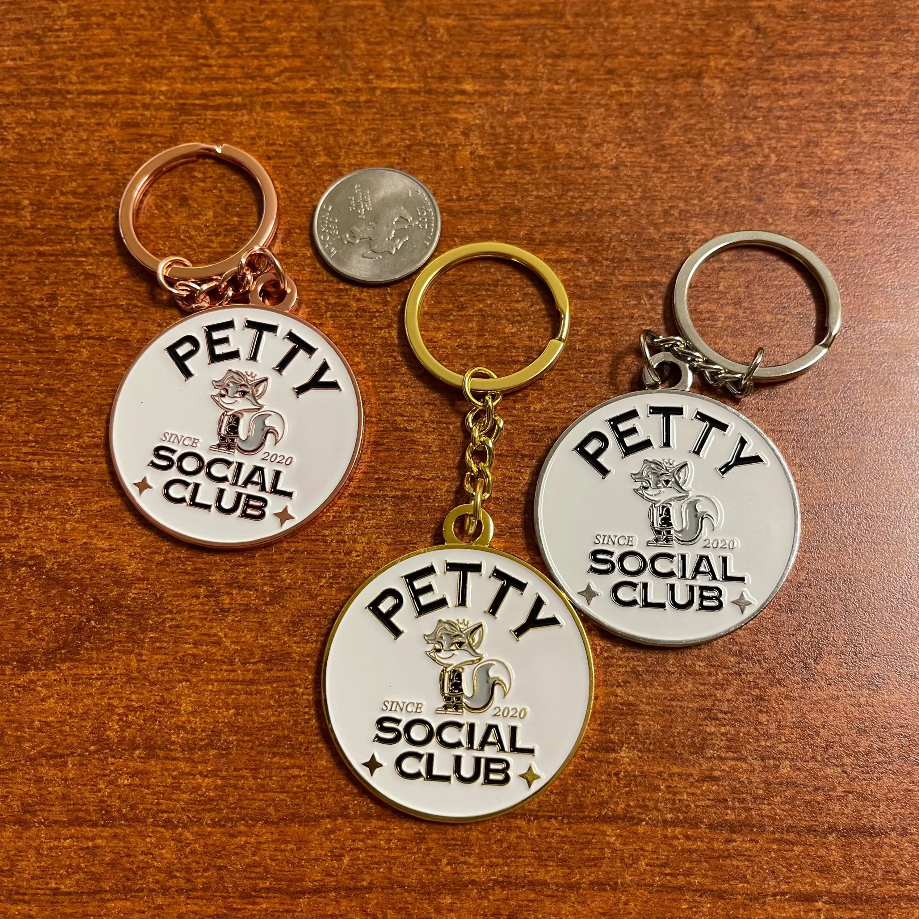 Petty Social Club Metallic and Enamel Keychain