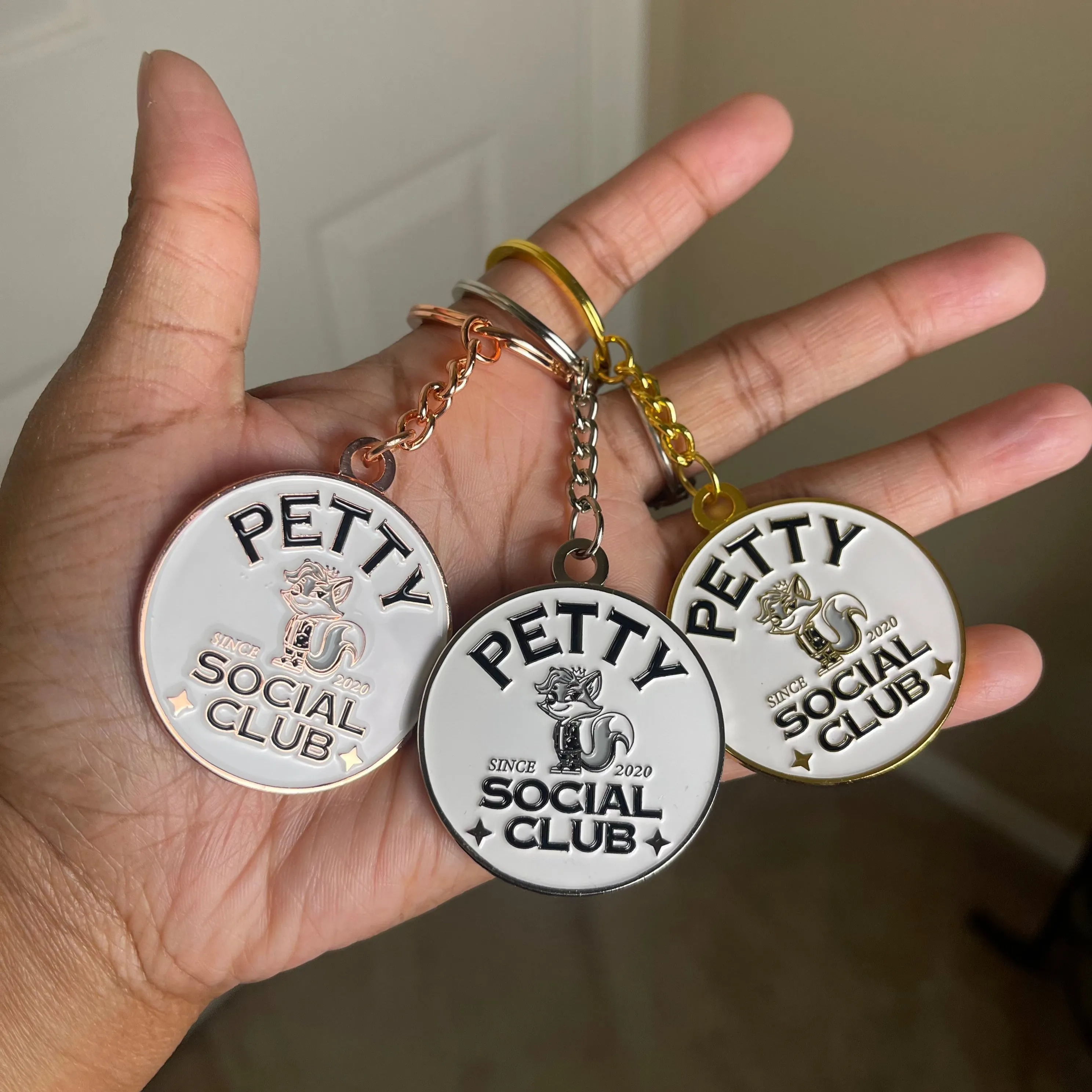 Petty Social Club Metallic and Enamel Keychain