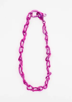 PINK CRUSHED CHAIN NECKLACE