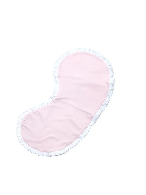 Pink Stripe Ruffle Burp Cloth