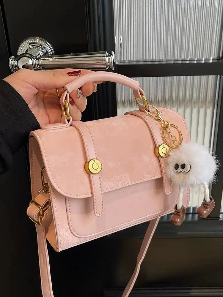 Plush Accessory Crossbody Handbag