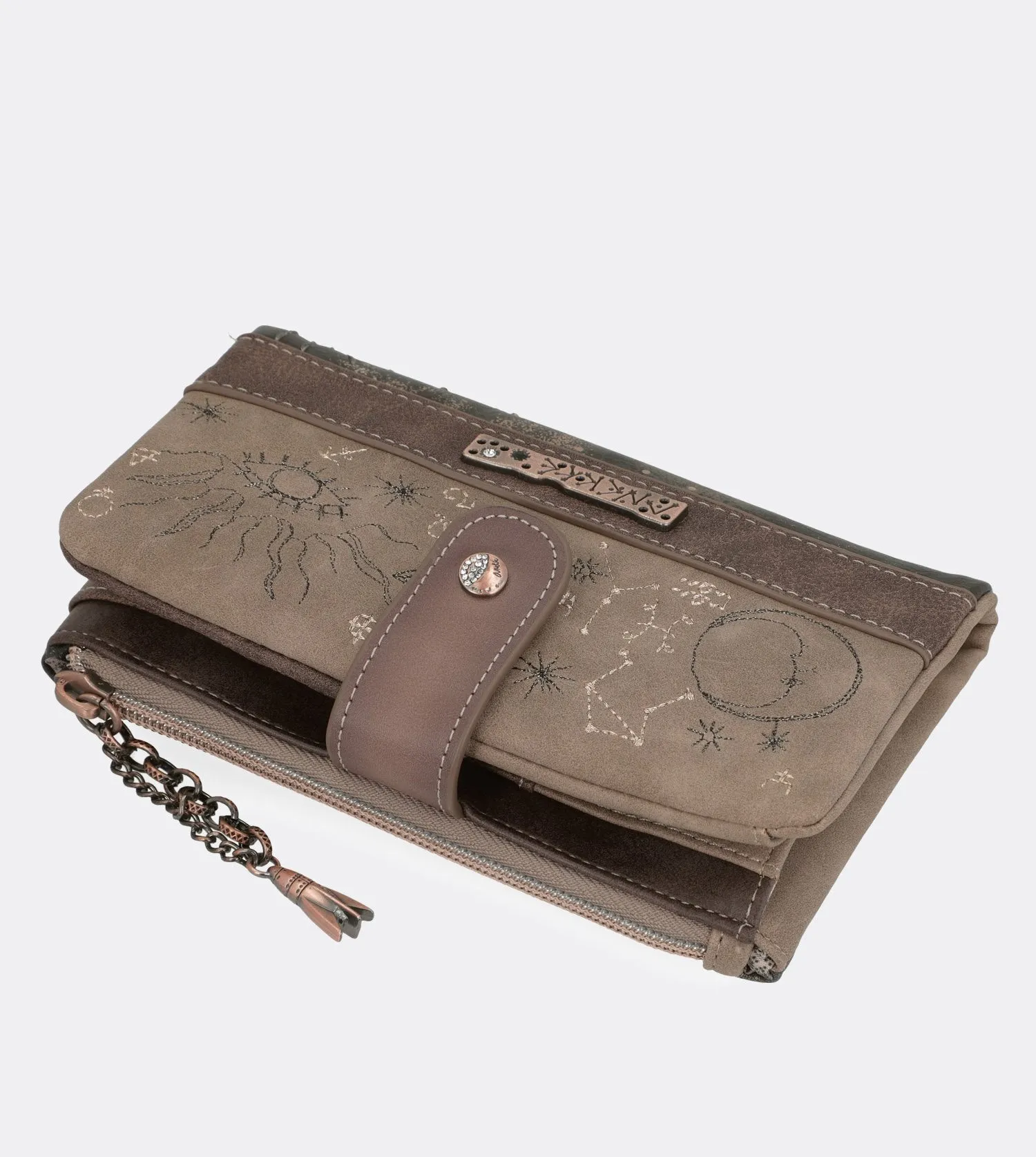 Pretty large universe wallet with a printed design
