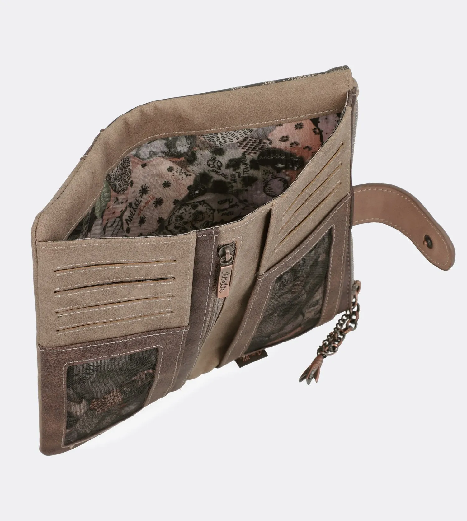 Pretty large universe wallet with a printed design