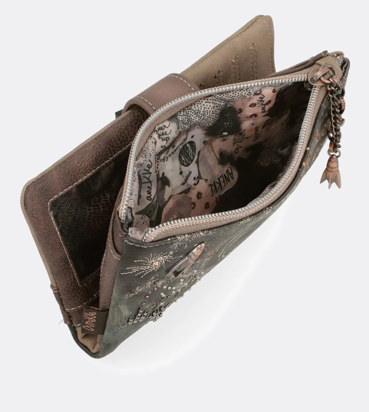 Pretty large universe wallet with a printed design