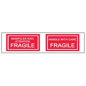 Printed Tape - Fragile Handle With Care - 48mm x 66m - 48 Rolls / Case