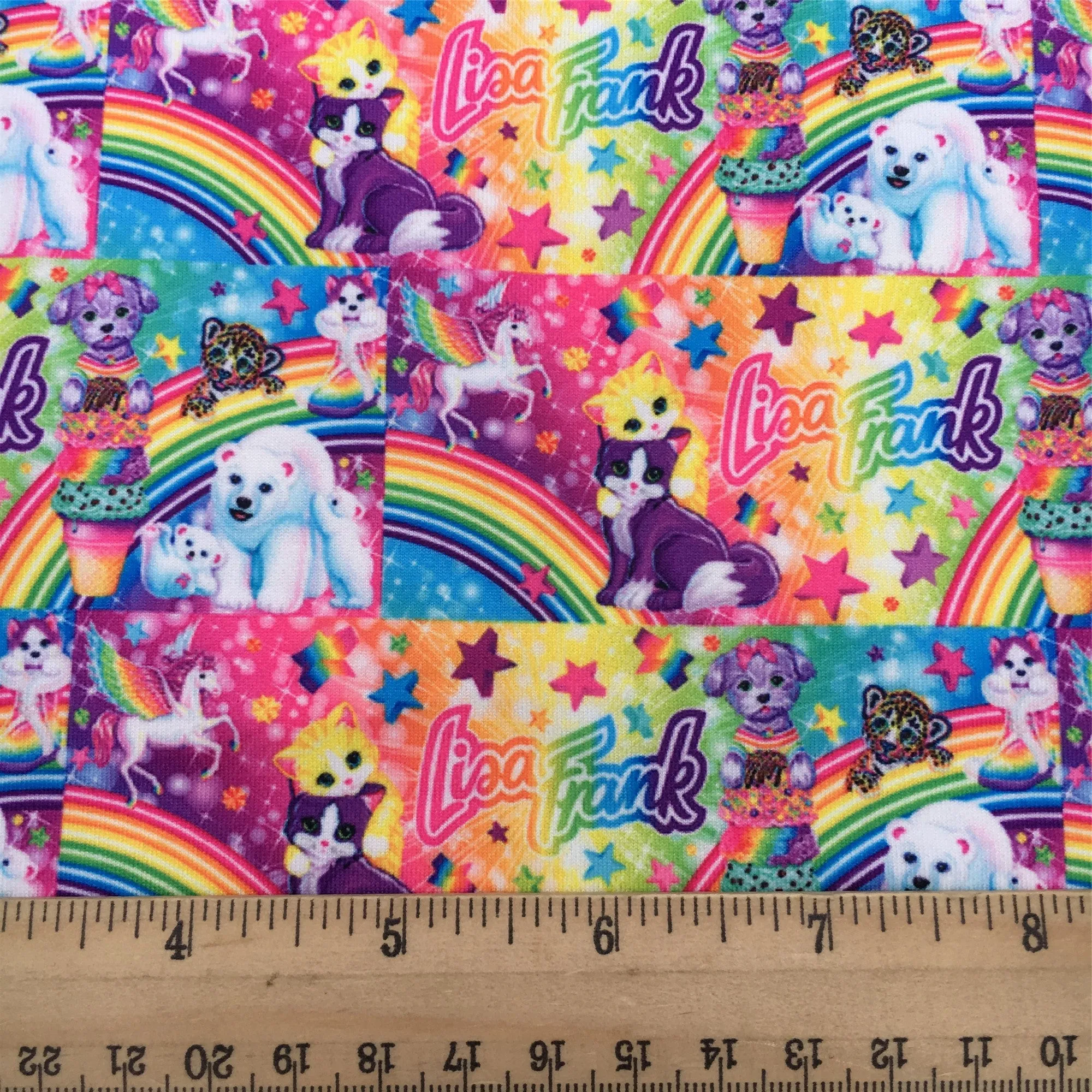 rainbow color star starfish dog puppy printed fabric