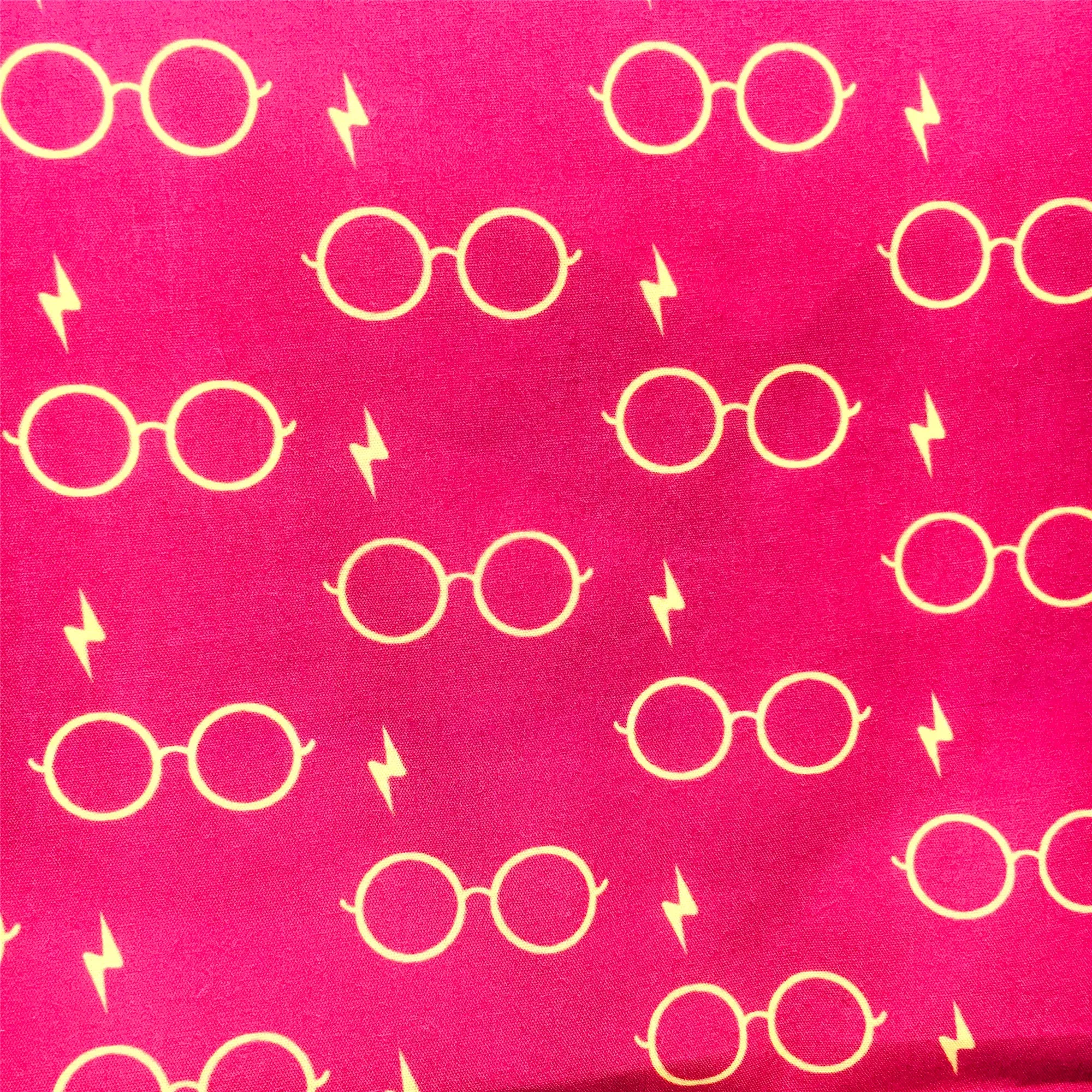 red series glasses lightning printed fabric
