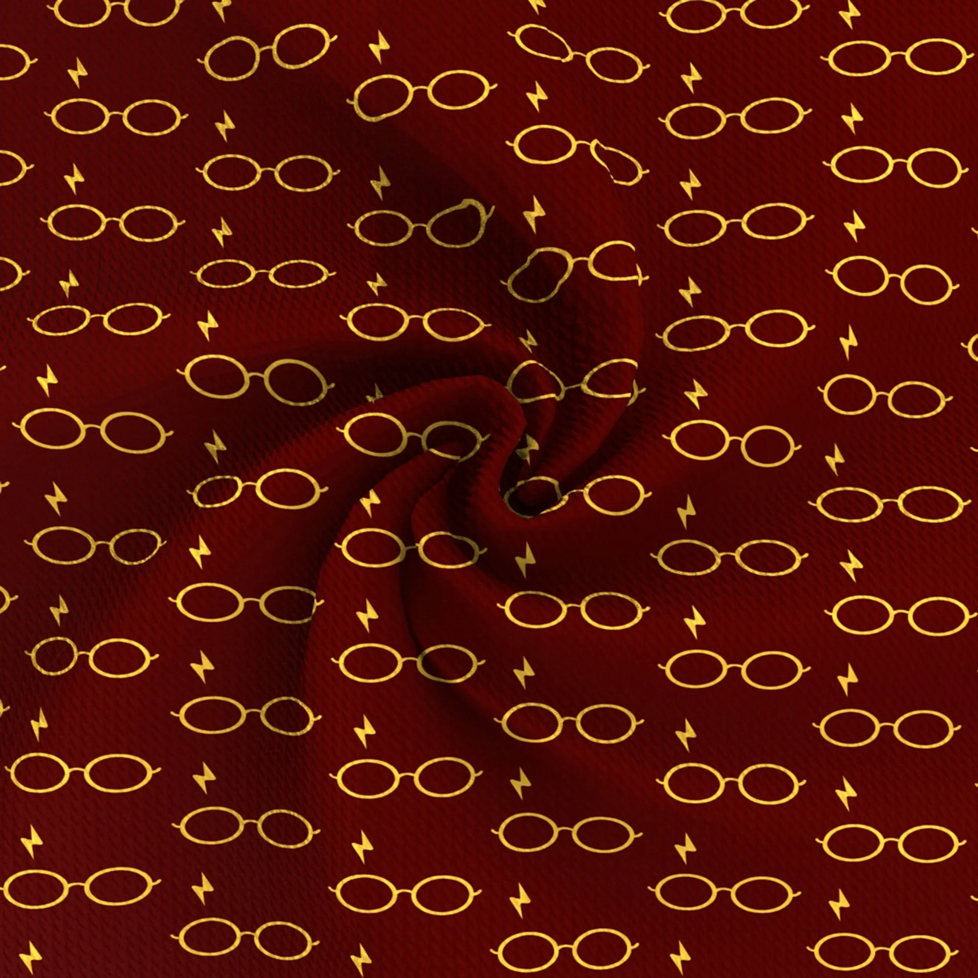 red series glasses lightning printed fabric