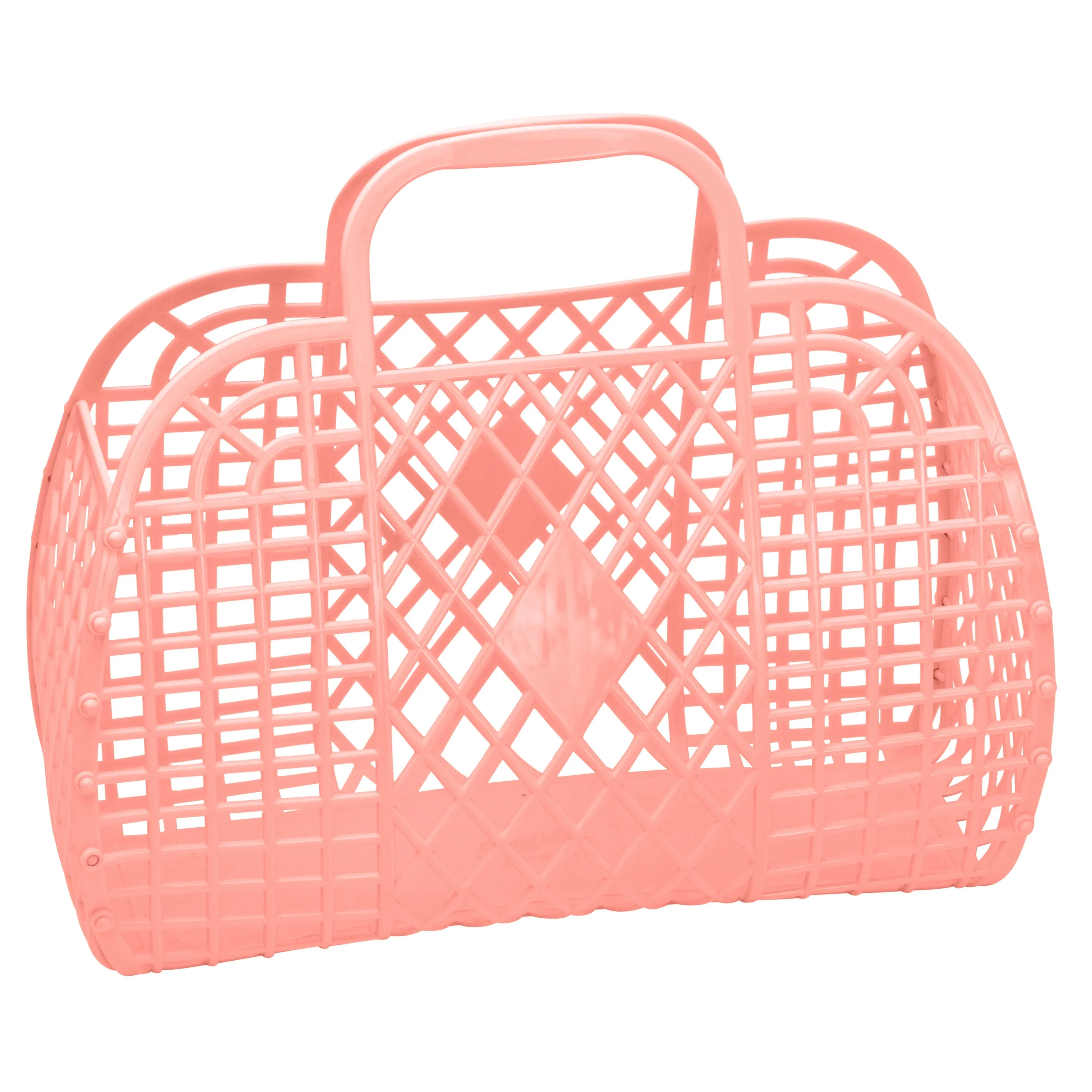 Retro Basket in Peach - Large