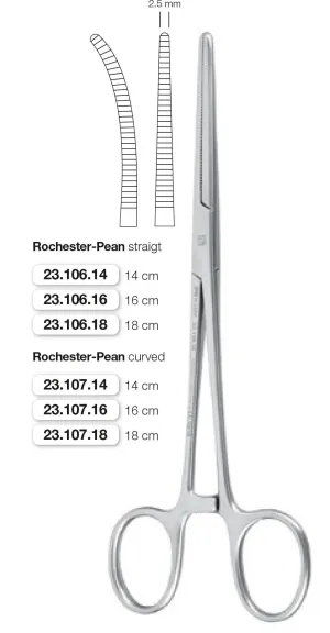 Rochester-Pean Haemostat (23.106.14, 16, 18   23.107.14, 16, 18)