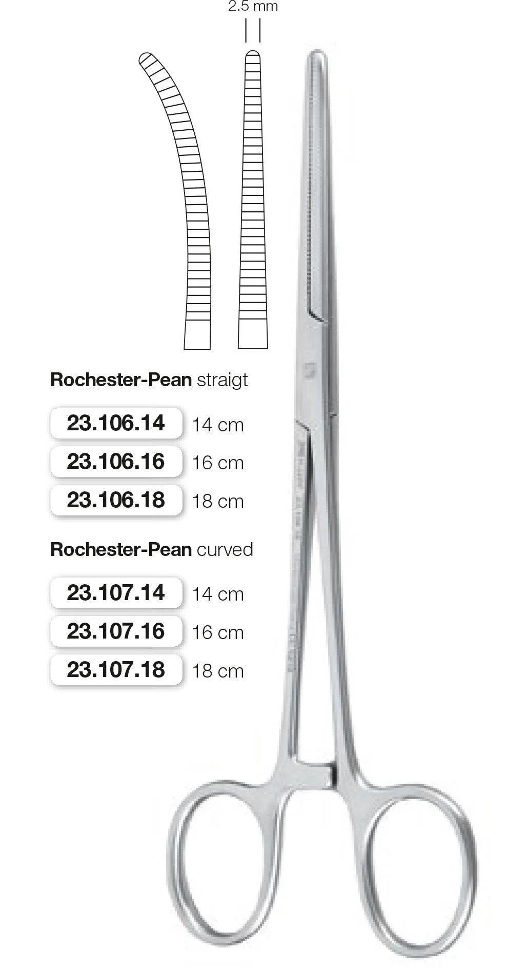 Rochester-Pean Haemostat (23.106.14, 16, 18   23.107.14, 16, 18)