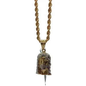 Rope Chain 2.5MM 10K With Agape en OR 10K MNG-144