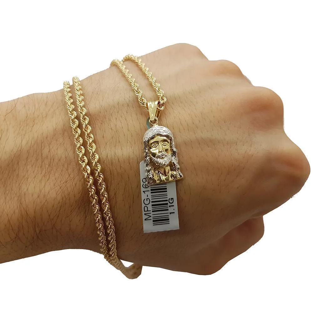 Rope Chain 2.5MM 10K With Agape en OR 10K MNG-144