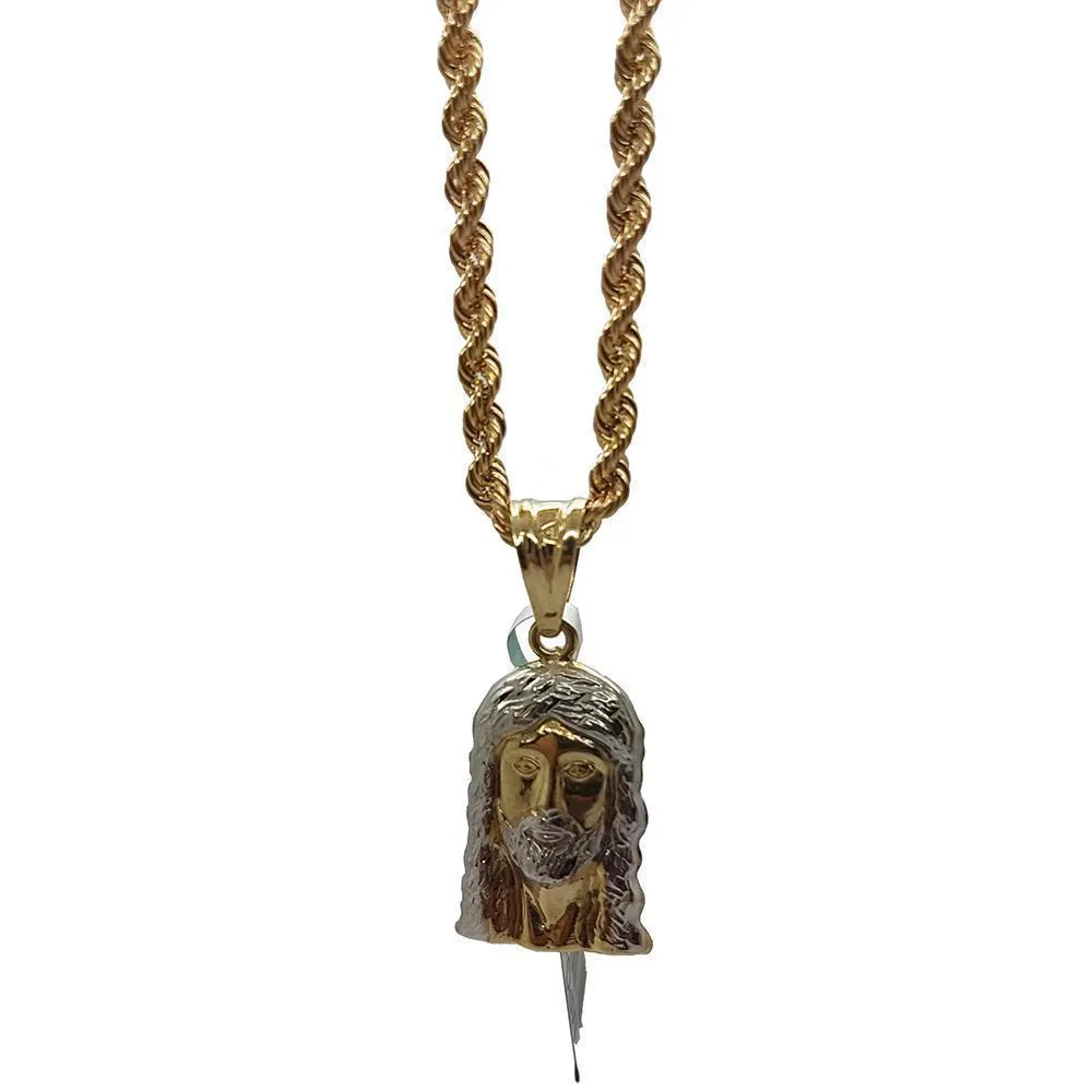 Rope Chain 2.5MM 10K With Agape en OR 10K MNG-144
