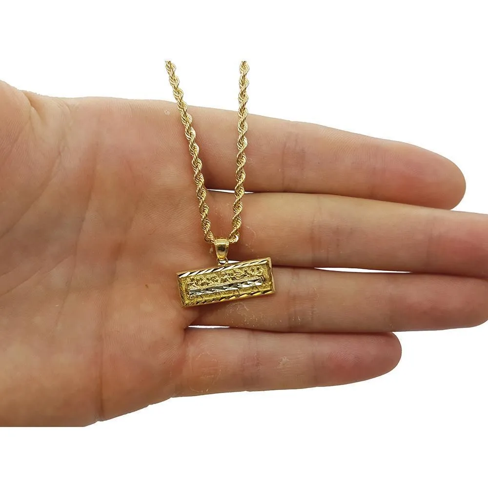 Rope Chain 2.5MM 10K With Repasmini en OR 10K MNG-156