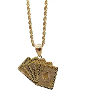 Rope Chain 3.0MM 10K With Carte en OR 10K MNG-172