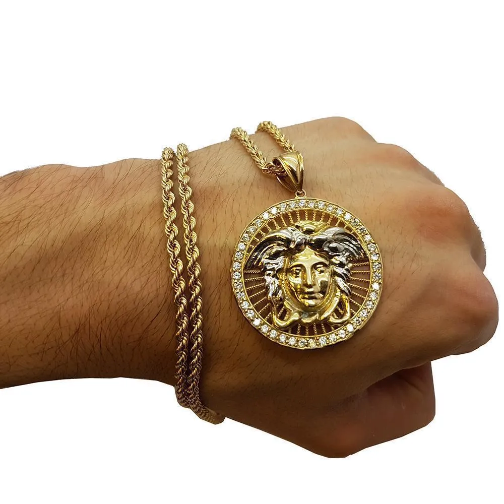 Rope Chain 3.0MM 10K With Versace en OR 10K MNG-178