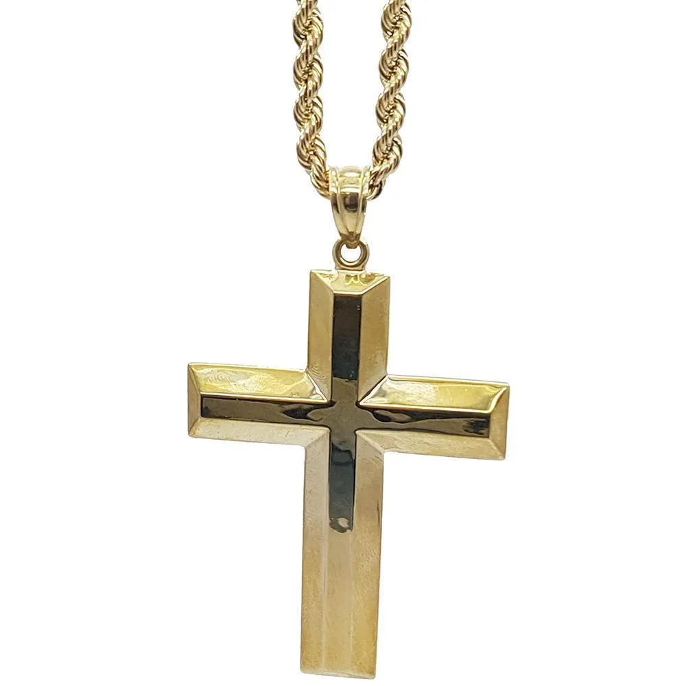 Rope Chain 4.0MM 10K With Cross OR 10K MNG-016