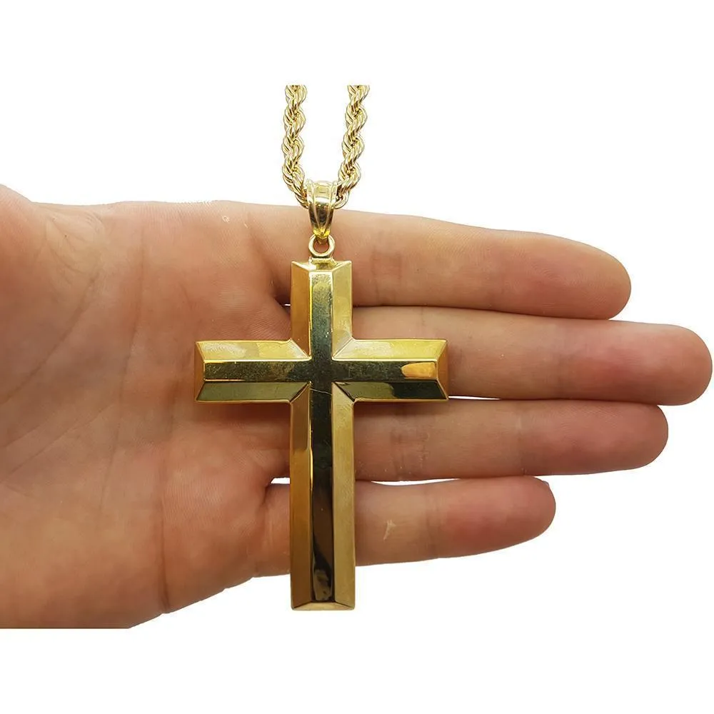 Rope Chain 4.0MM 10K With Cross OR 10K MNG-016