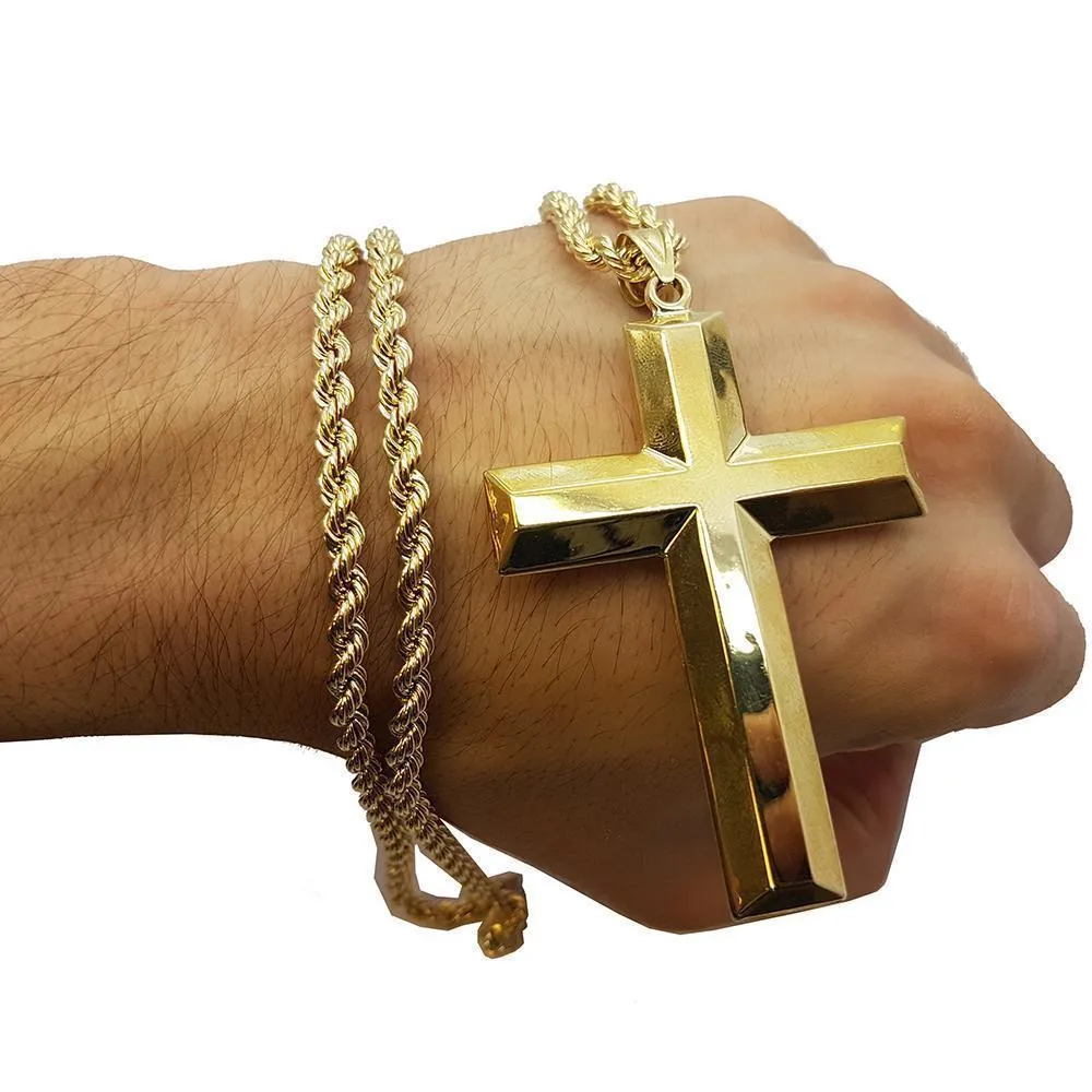 Rope Chain 4.0MM 10K With Cross OR 10K MNG-016