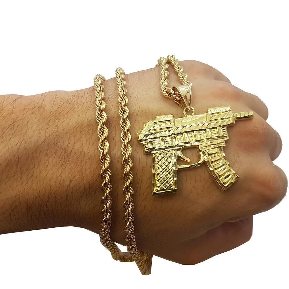 Rope Chain 4.0MM 10K With Uzi en OR 10K MNG-043