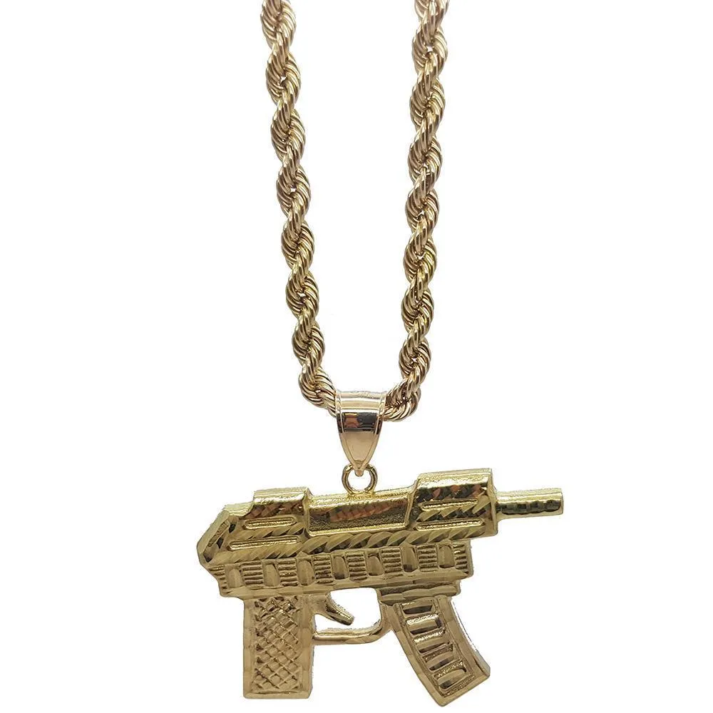 Rope Chain 4.0MM 10K With Uzi en OR 10K MNG-043
