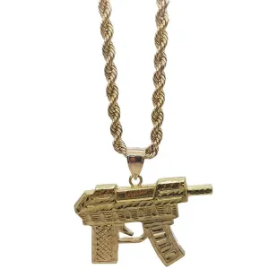 Rope Chain 4.0MM 10K With Uzi en OR 10K MNG-043