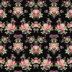Rose on black Printed Vinyl