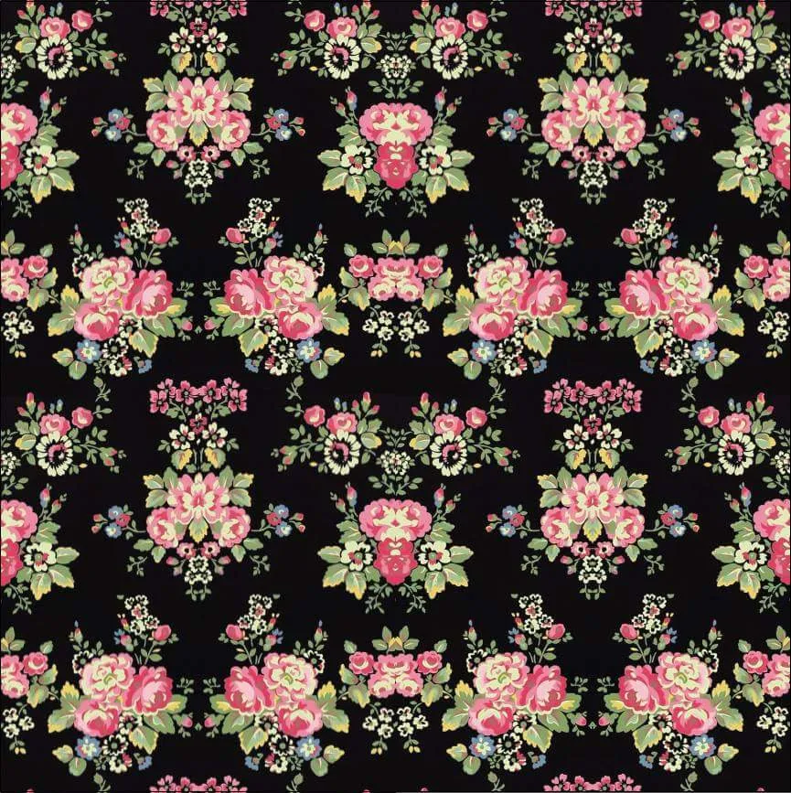 Rose on black Printed Vinyl