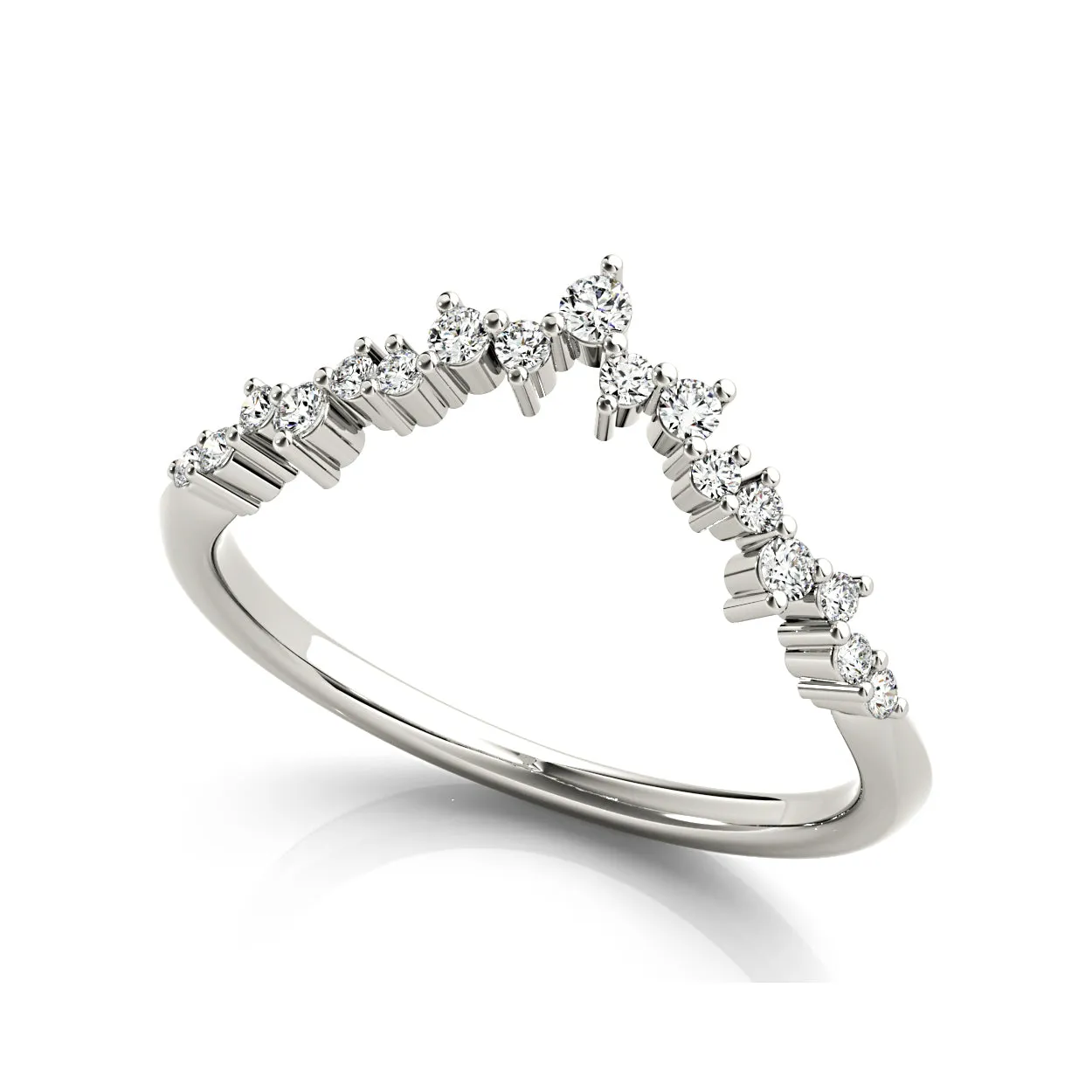 Round Diamond Curved Band