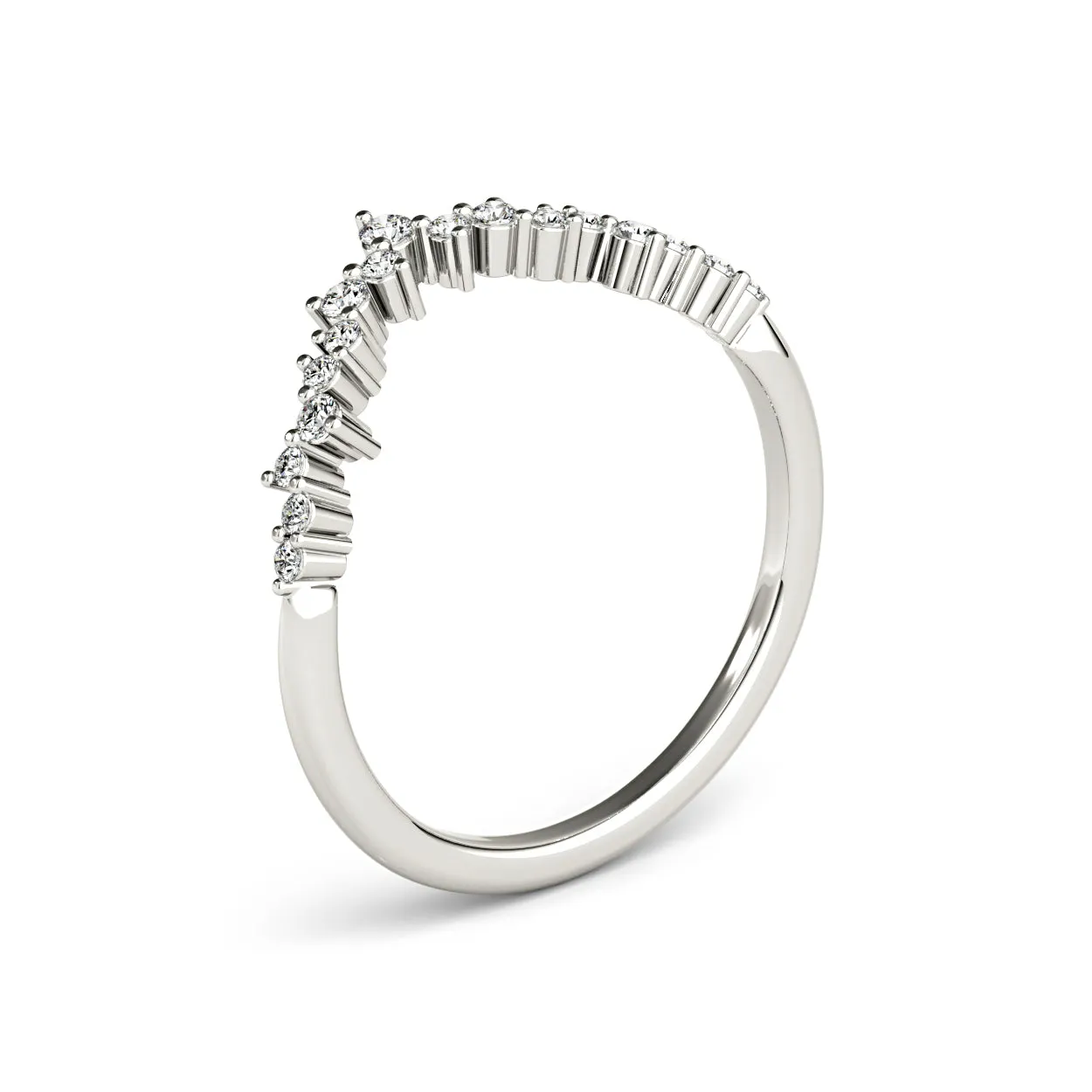 Round Diamond Curved Band