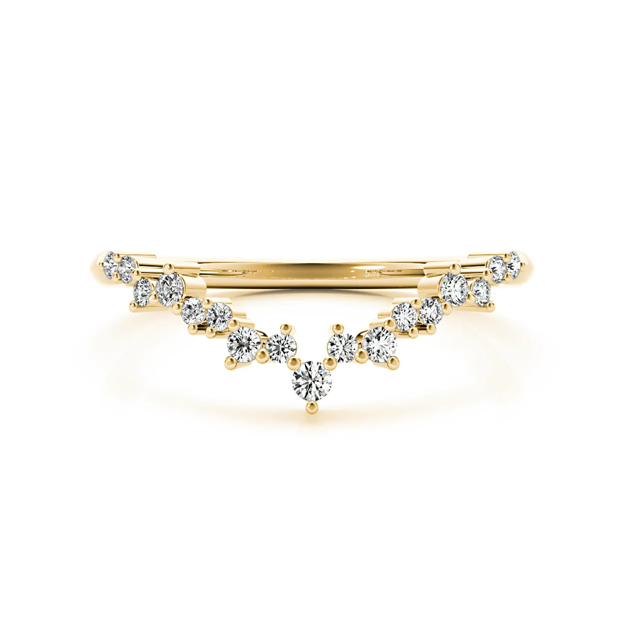 Round Diamond Curved Band