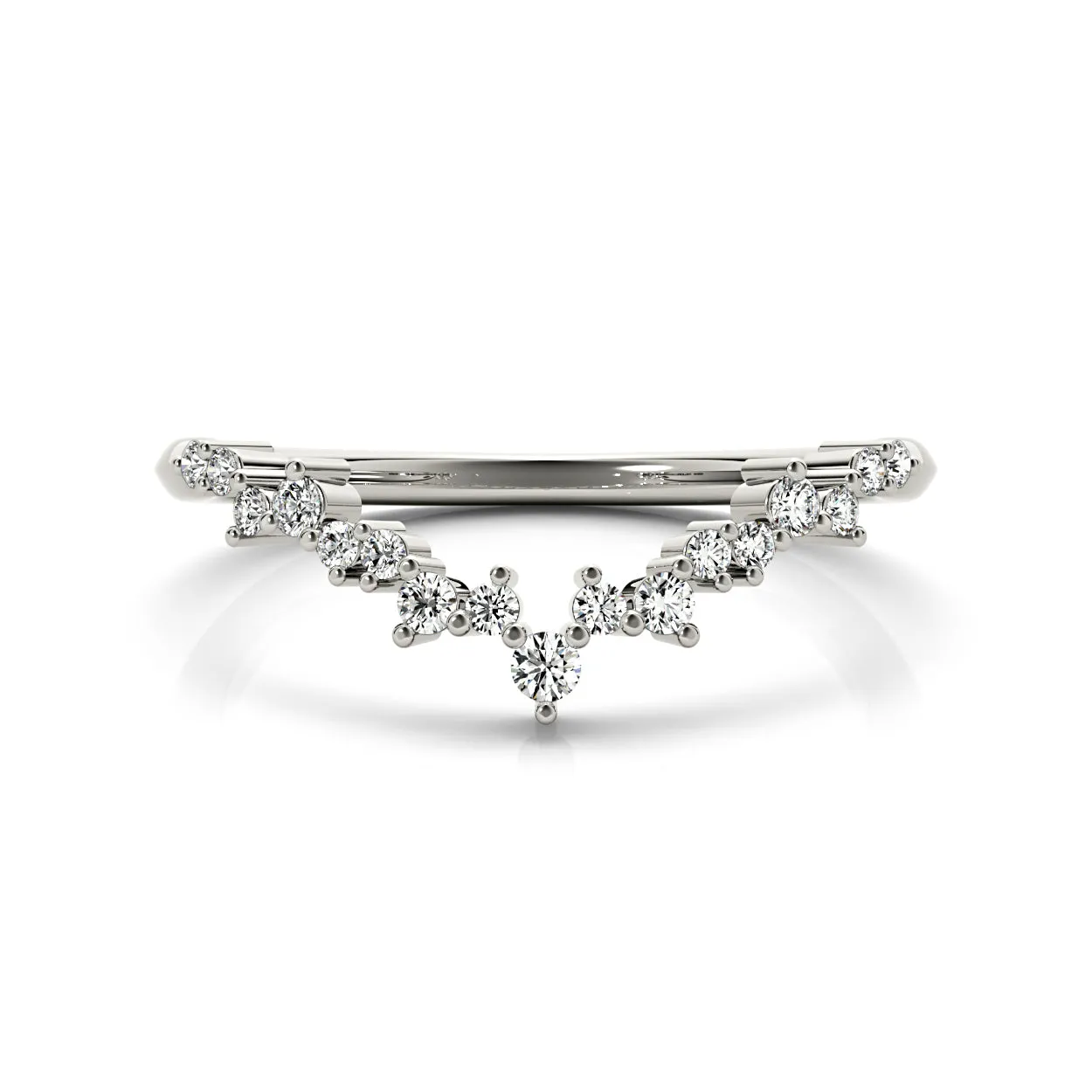 Round Diamond Curved Band