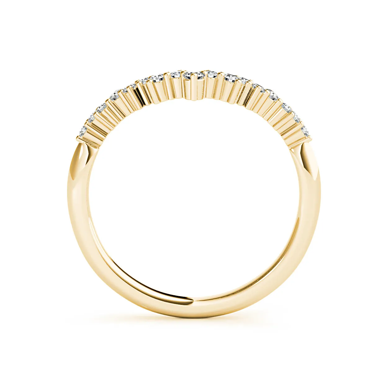 Round Diamond Curved Band