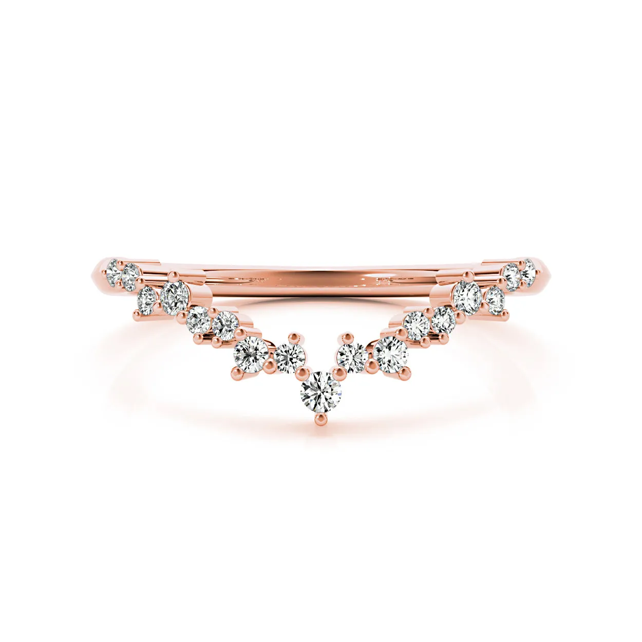 Round Diamond Curved Band