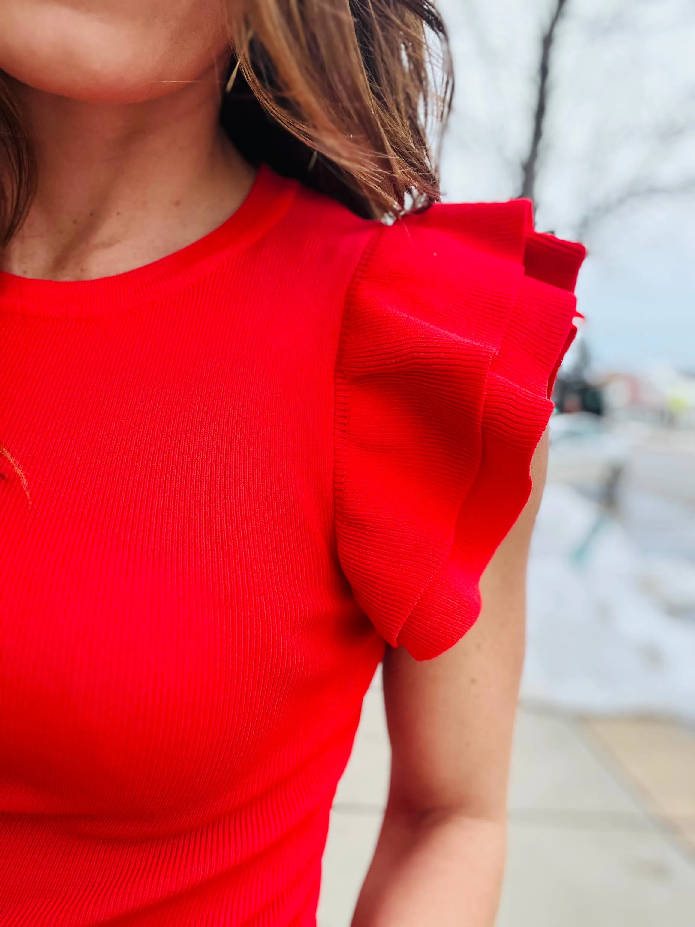 Ruffle Shoulder Top
