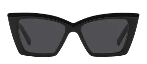 Saint Laurent SL 657 001 Cat-Eye Plastic Black Sunglasses with Grey Lens